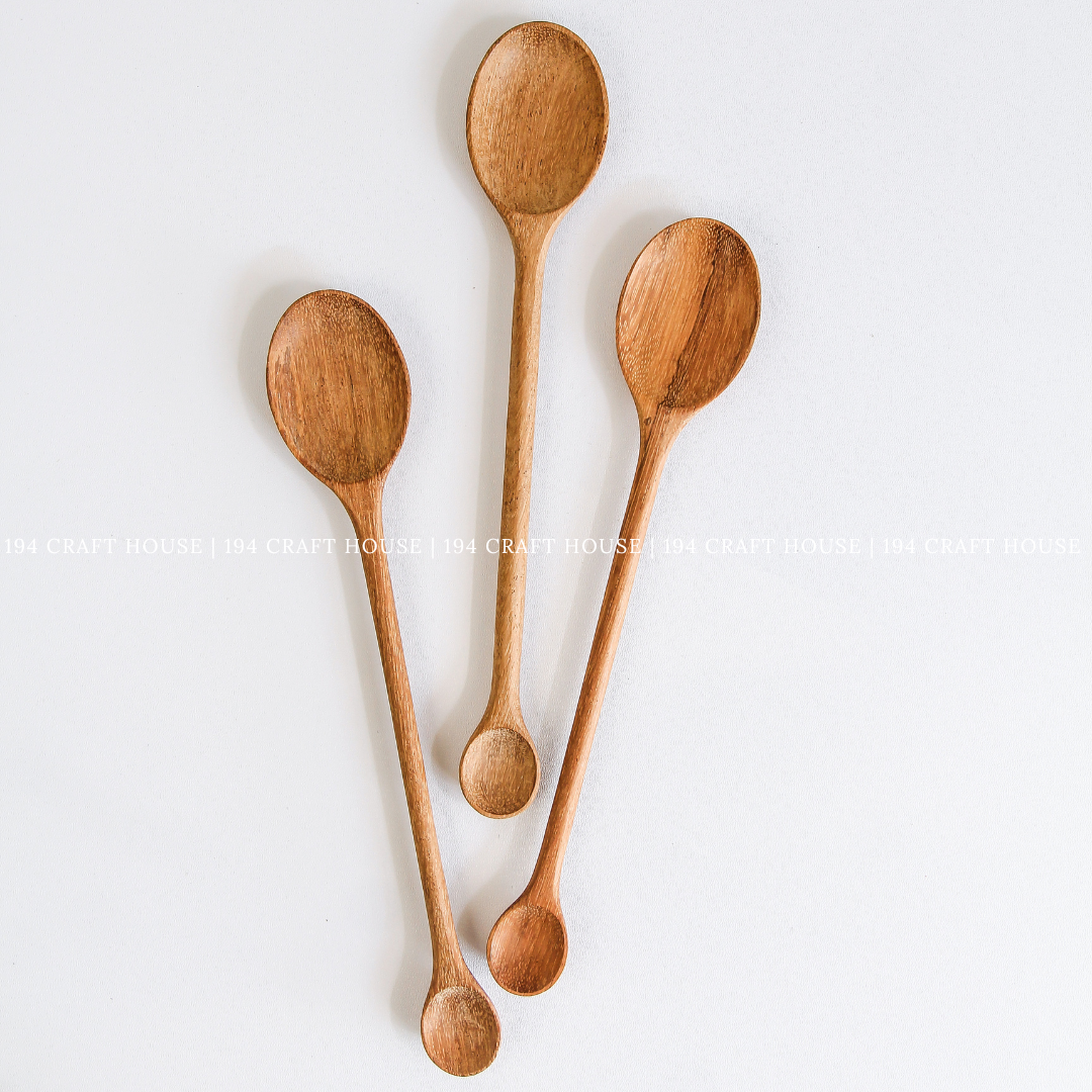 2 Heads Wooden Condiment Spoon - Kitchen Serving Utensils