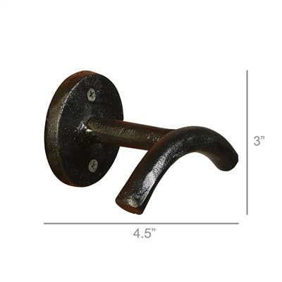 Coat Hook, Cast Iron - Lrg - Black