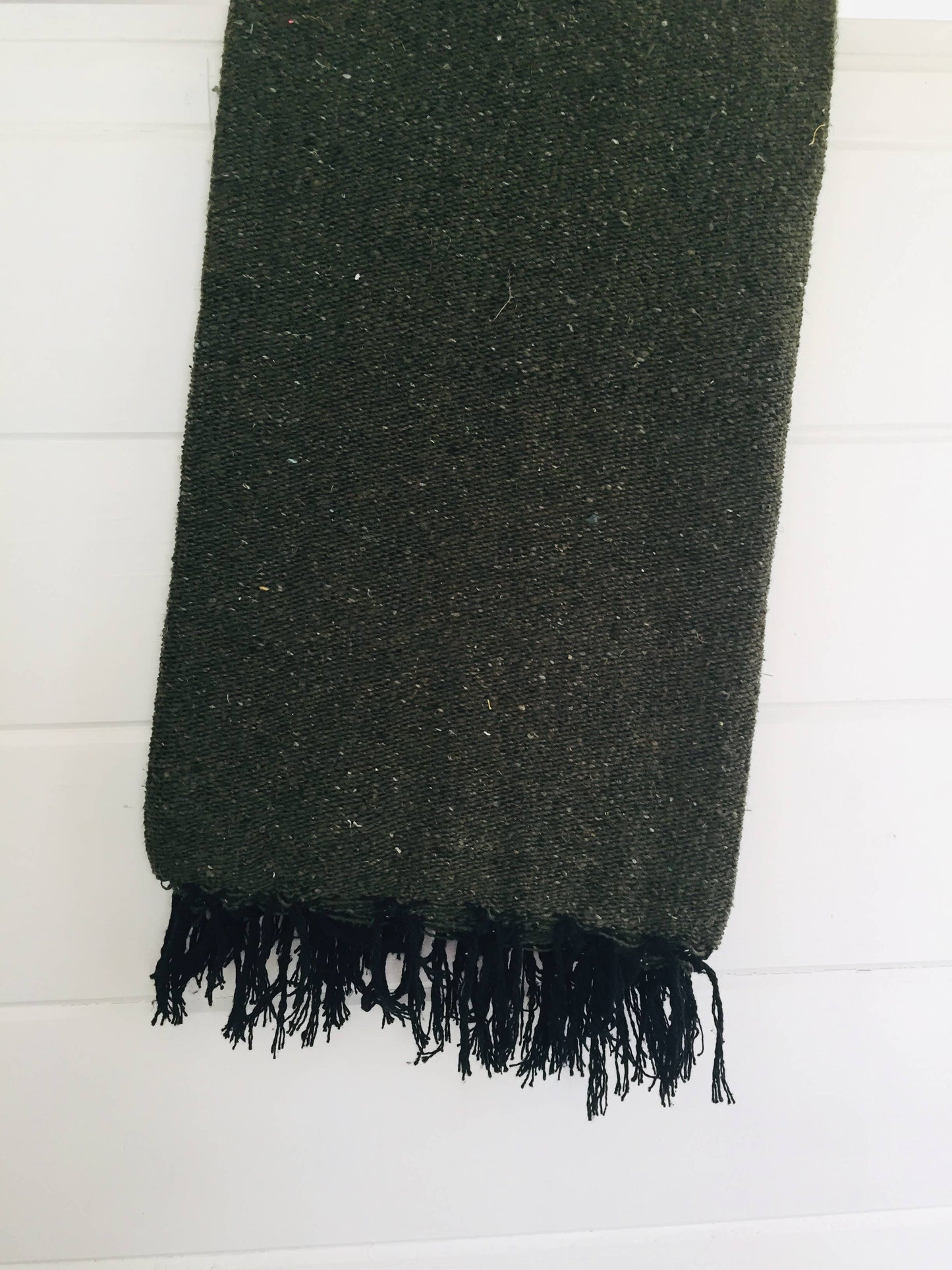 Solid Mexican Throw Blanket in Green