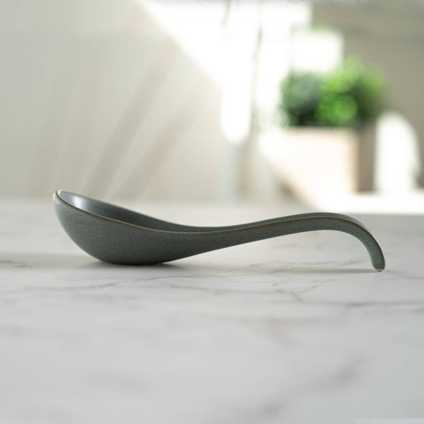 Porcelain Soup Spoon / Green
