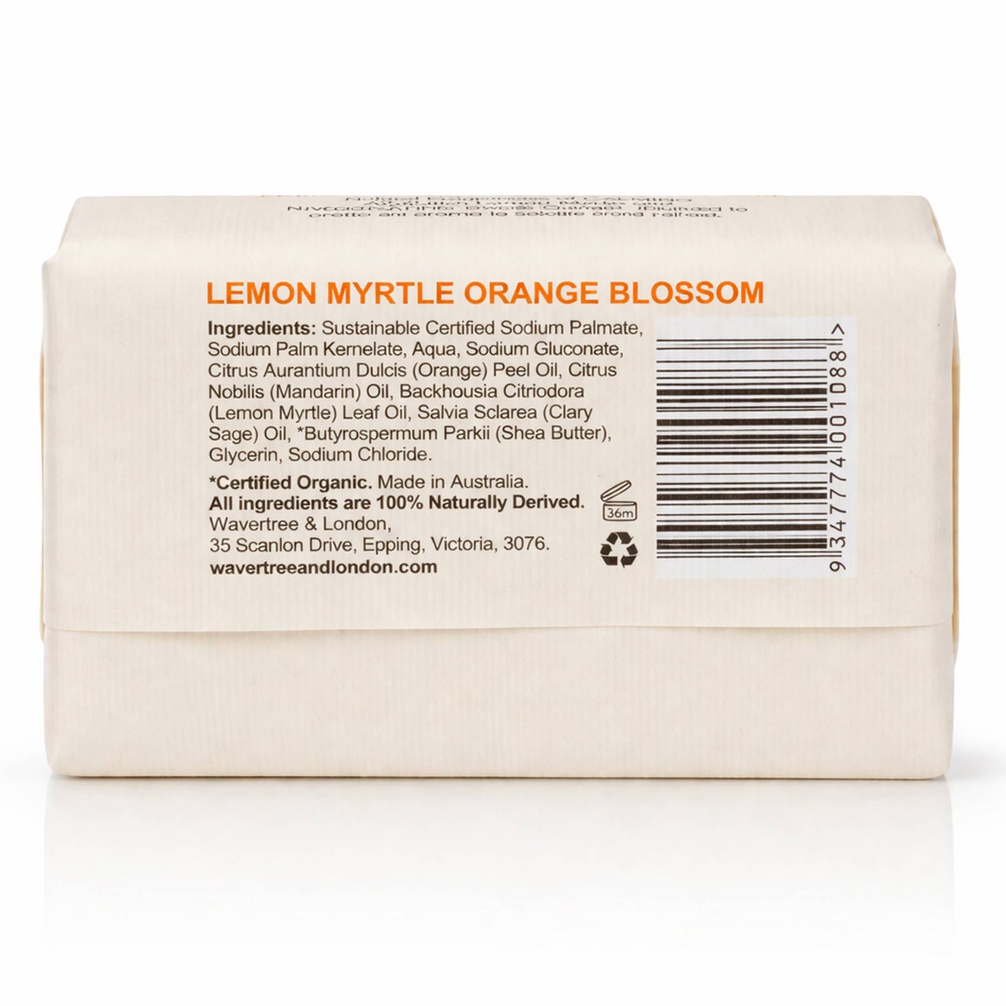 Wavertree Naturals Soap bar - Lemongrass/Orange Blossom