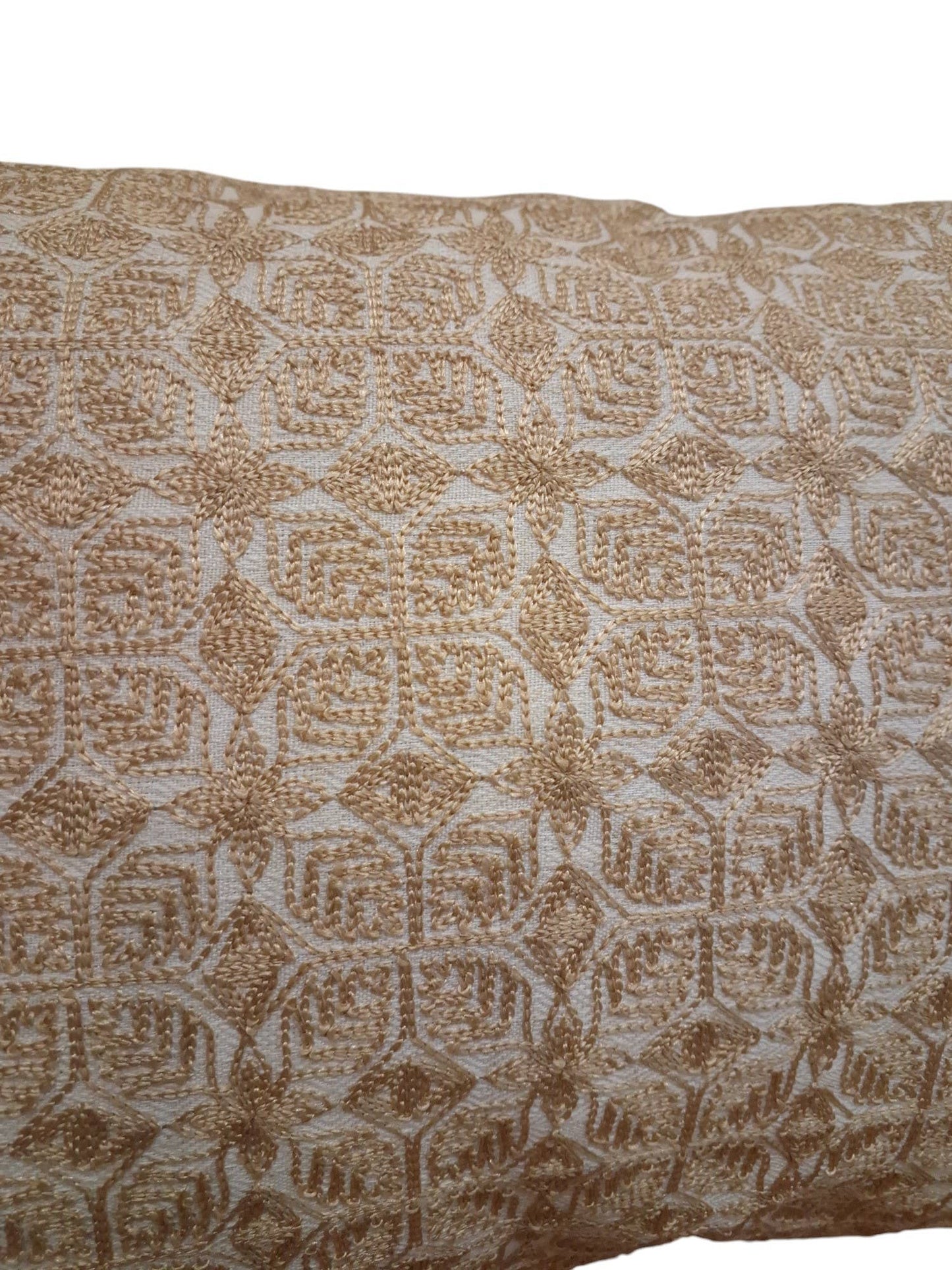 Golden Geometric Embroidery Pillowcase with insert: Without insert