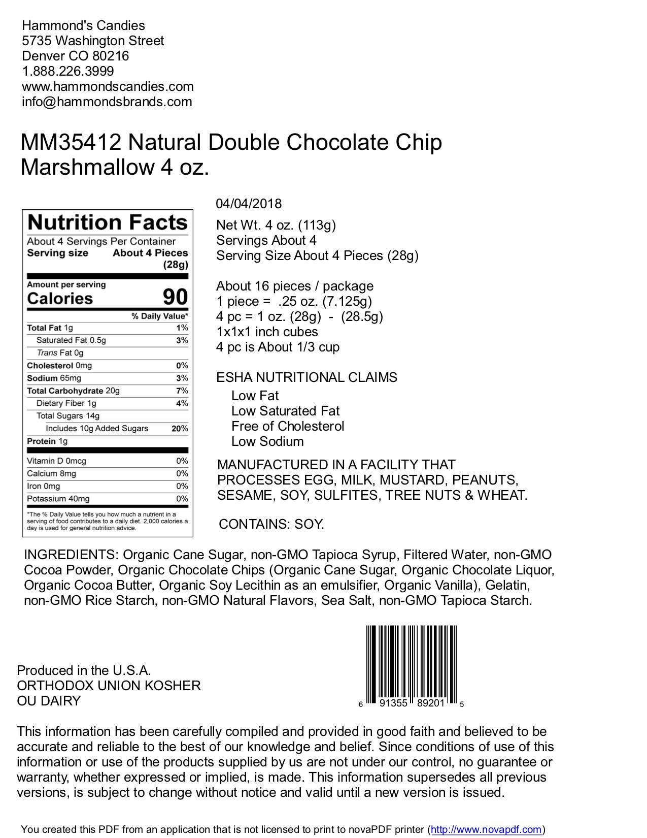 Handmade All-Natural Chocolate Chip Marshmallows