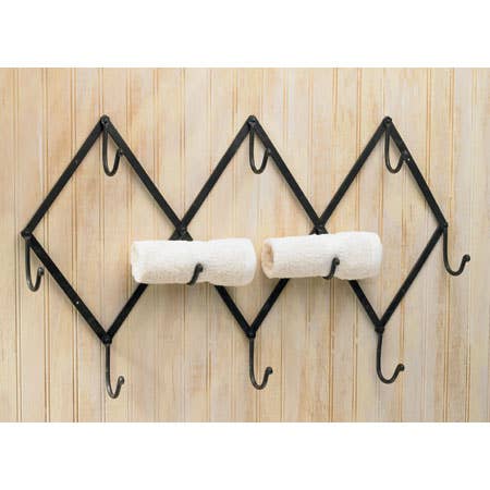 Foldable Wall Rack with 10 Swivel Hooks