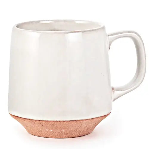 Minoyaki White Glazed Japanese Mug with Handle