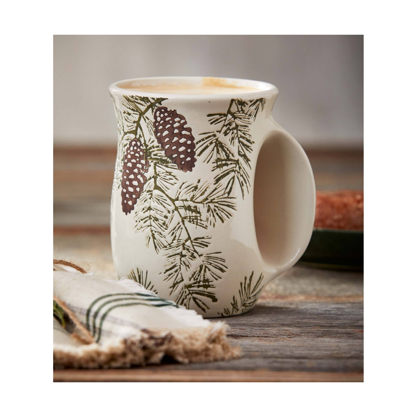 Pine Cone Handwarmer Ceramic Coffee Mug: Multicolored / Stoneware