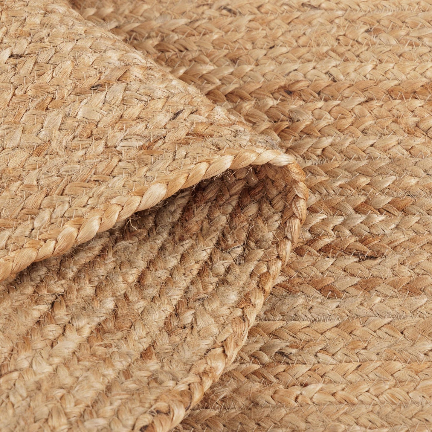 Round Area Rug 8 Feet Braided Natural Jute Rug: Natural / Circular 8'x8'