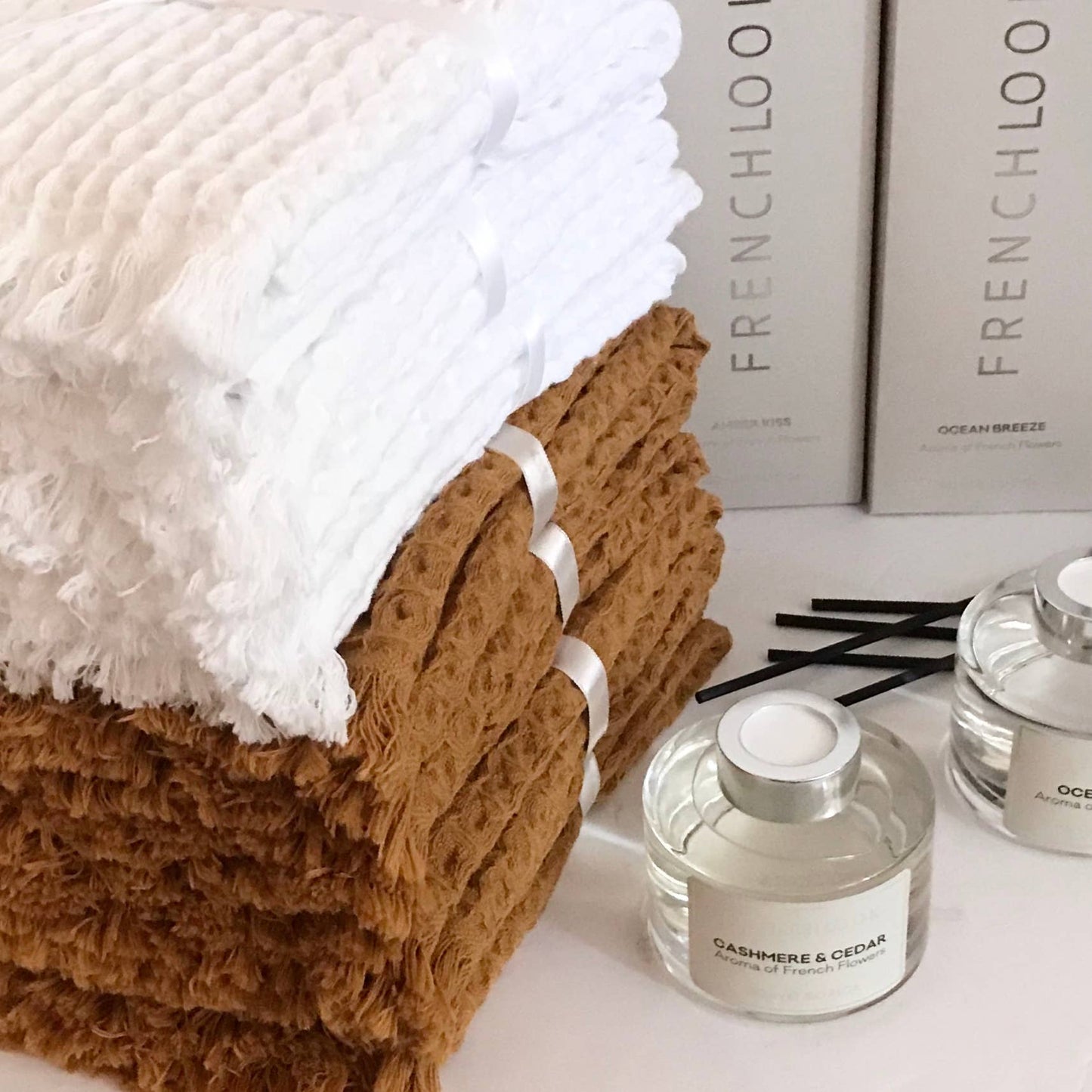 Waffle Soft 100% Cotton Hand Towel - Mustard