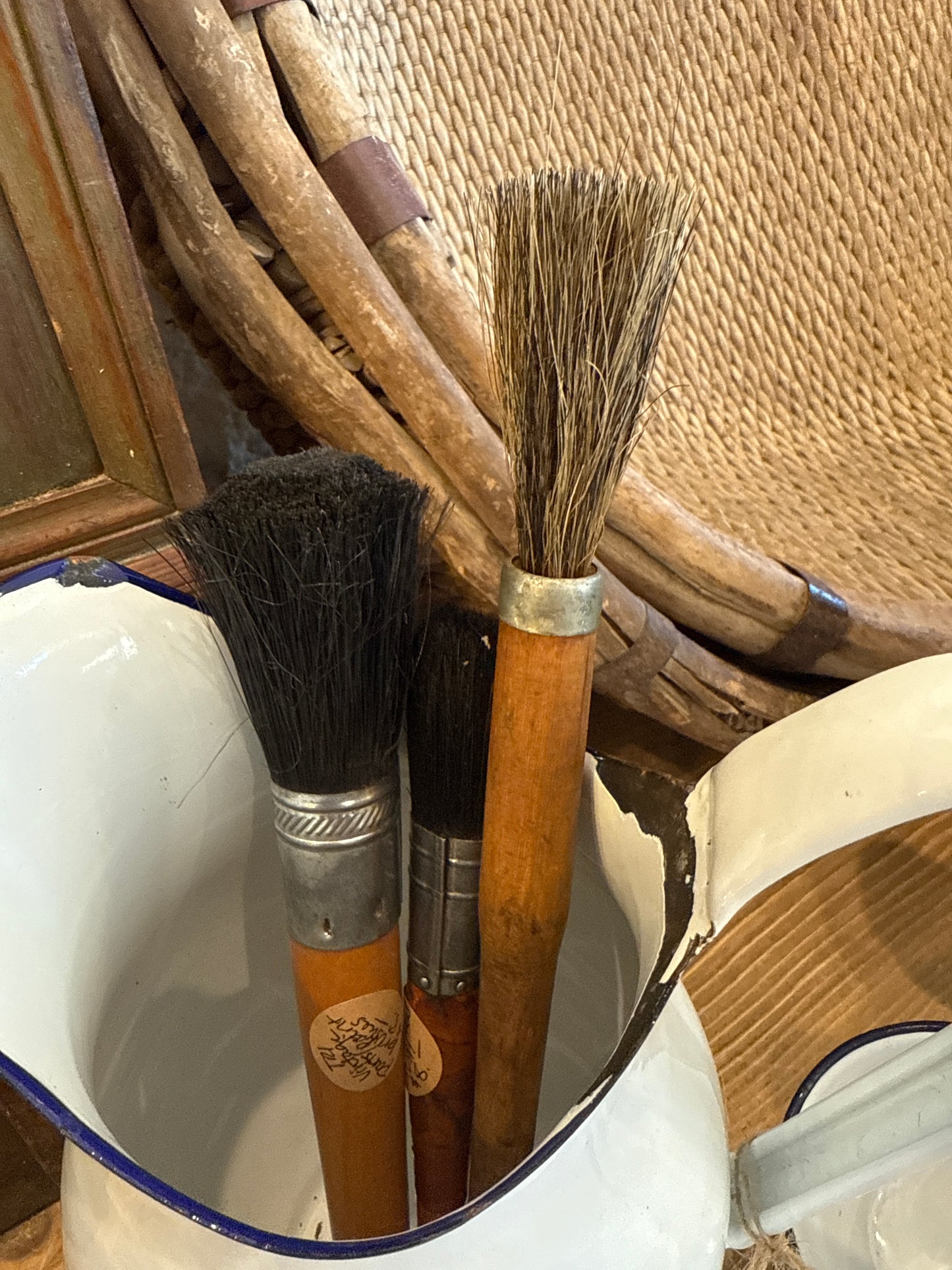 Vintage horsehair Art brush