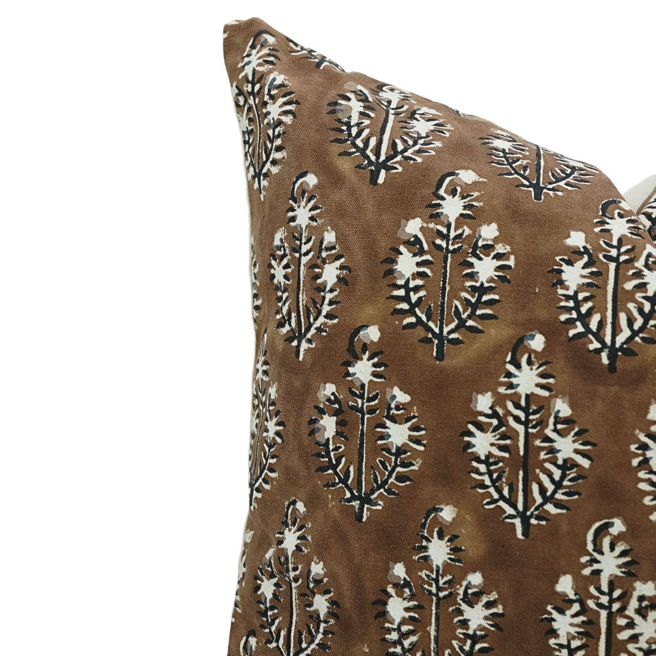 Unique Block Print Duck Canvas Pillow Cover - Neelgagan: Thick Cotton 20x20 Inch