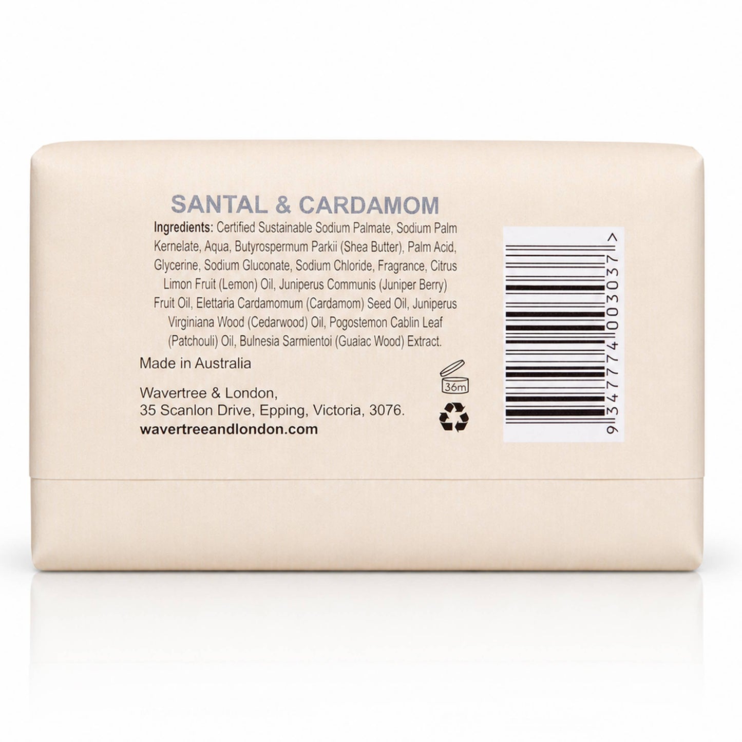 Wavertree & London Naturals Soap bar - Santal & Cardamon