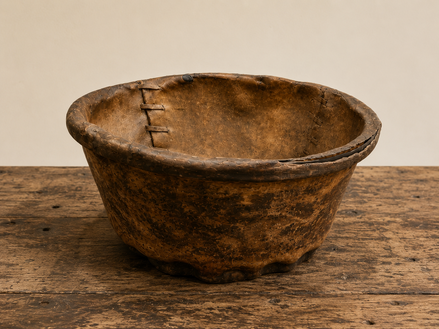 Antique Pigskin Dough Bowl