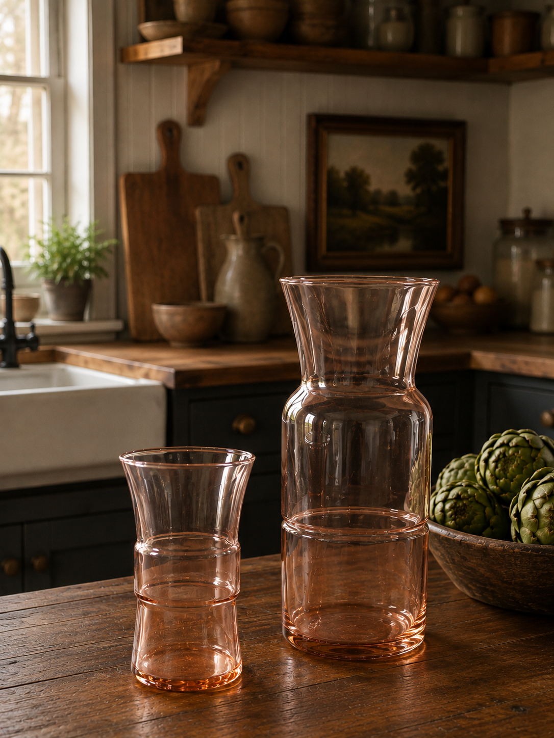 Vintage Rose Glass