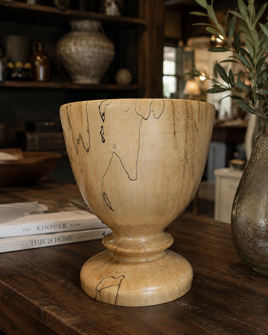 Spalted Wood Pedestal Bowl