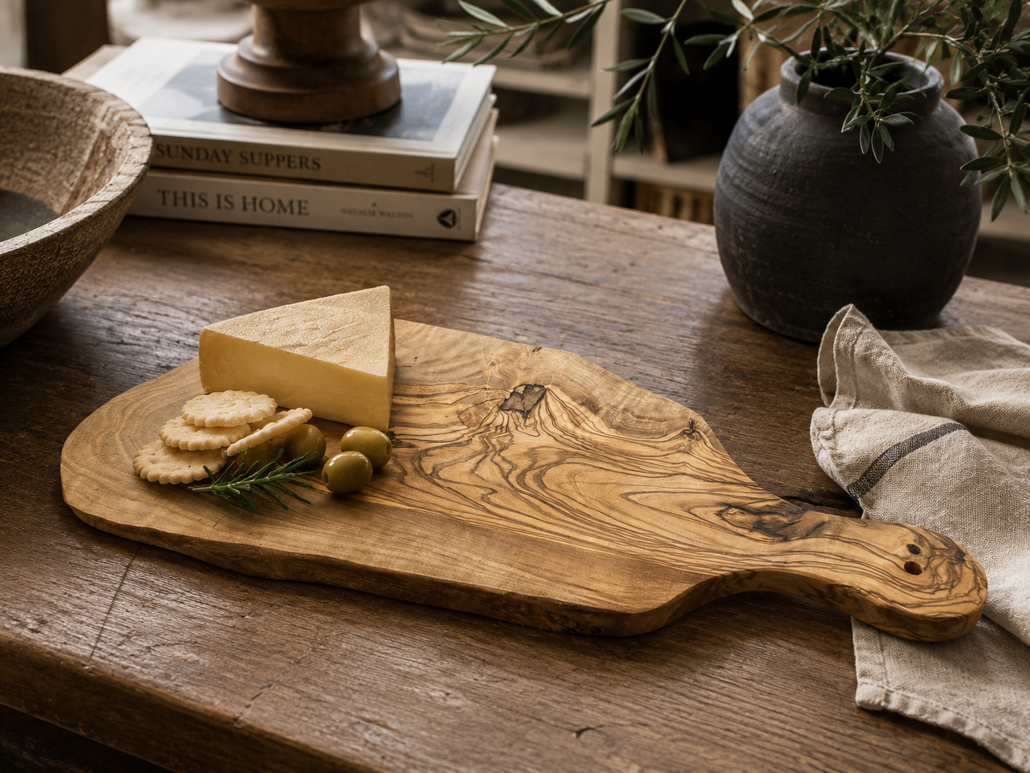 Olive Wood Cheese Board/Med
