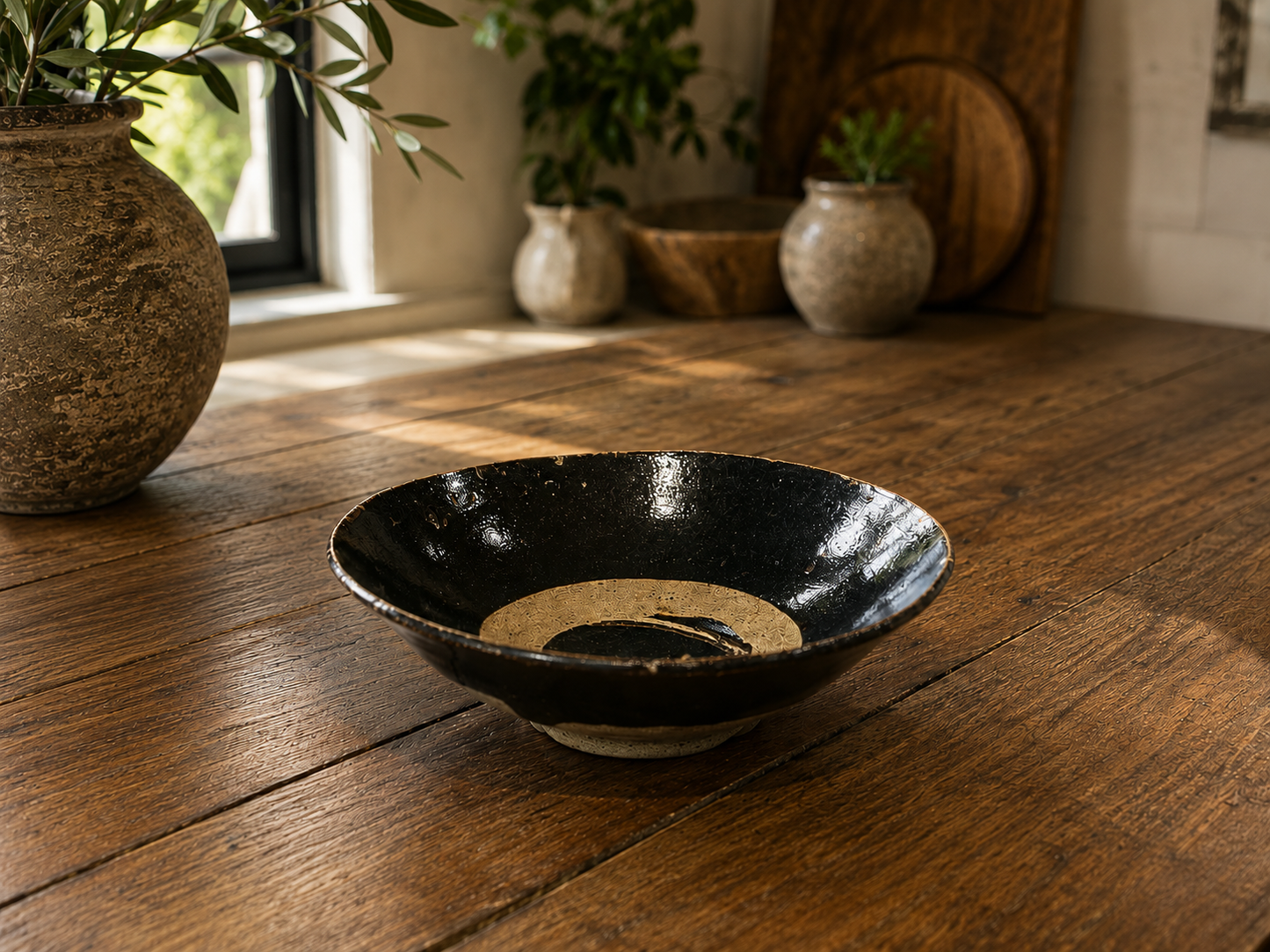 Handcrafted Black Pottery Bowl