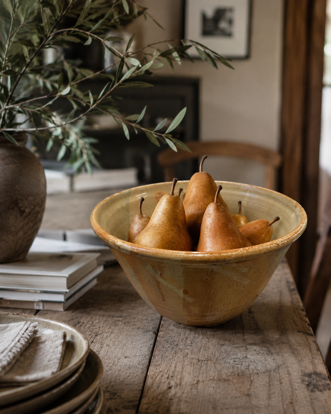 Handcrafted Artisan Stoneware Fruit Bowl