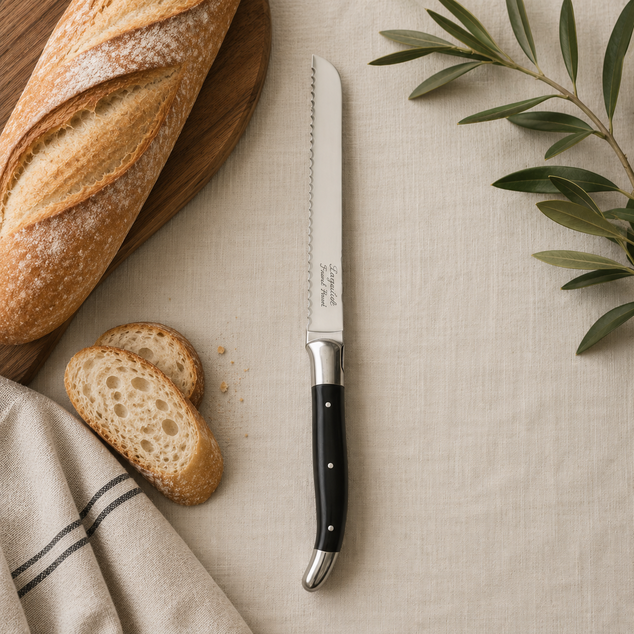 Bread Knife with Pakkawood Handle