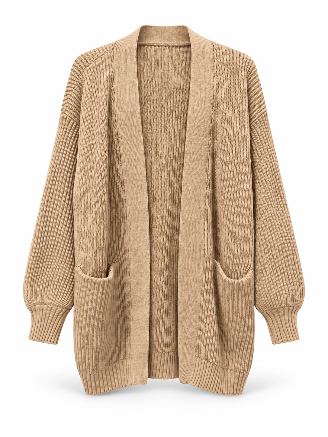100% Organic Cotton Oversized Cardigan- Camel