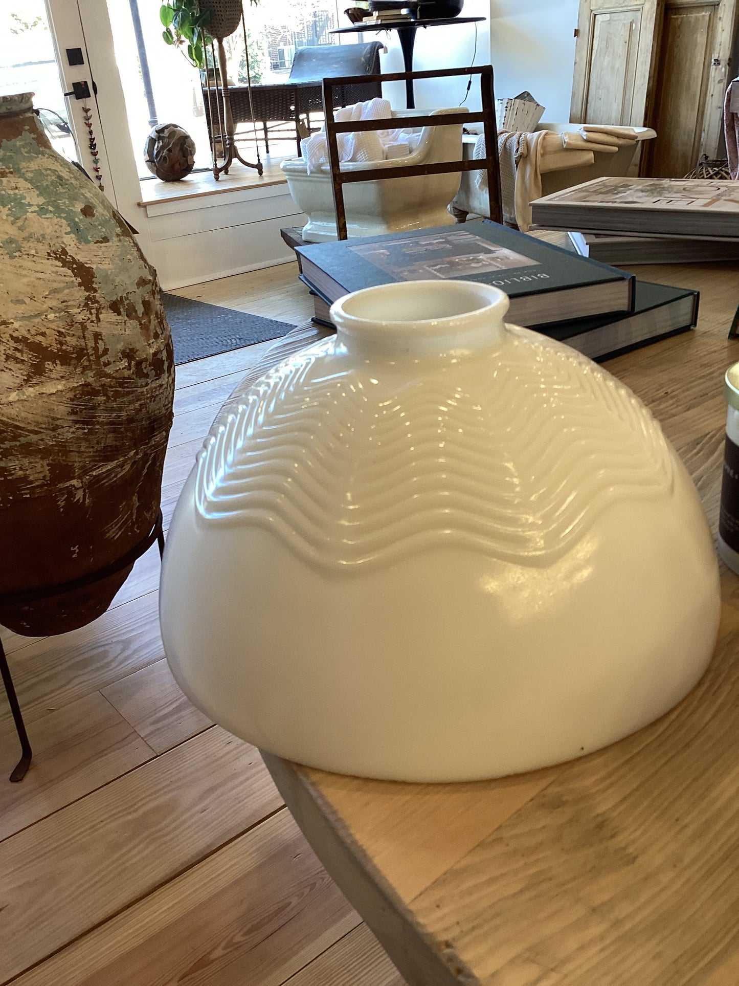 Vintage Milk Glass Pendant