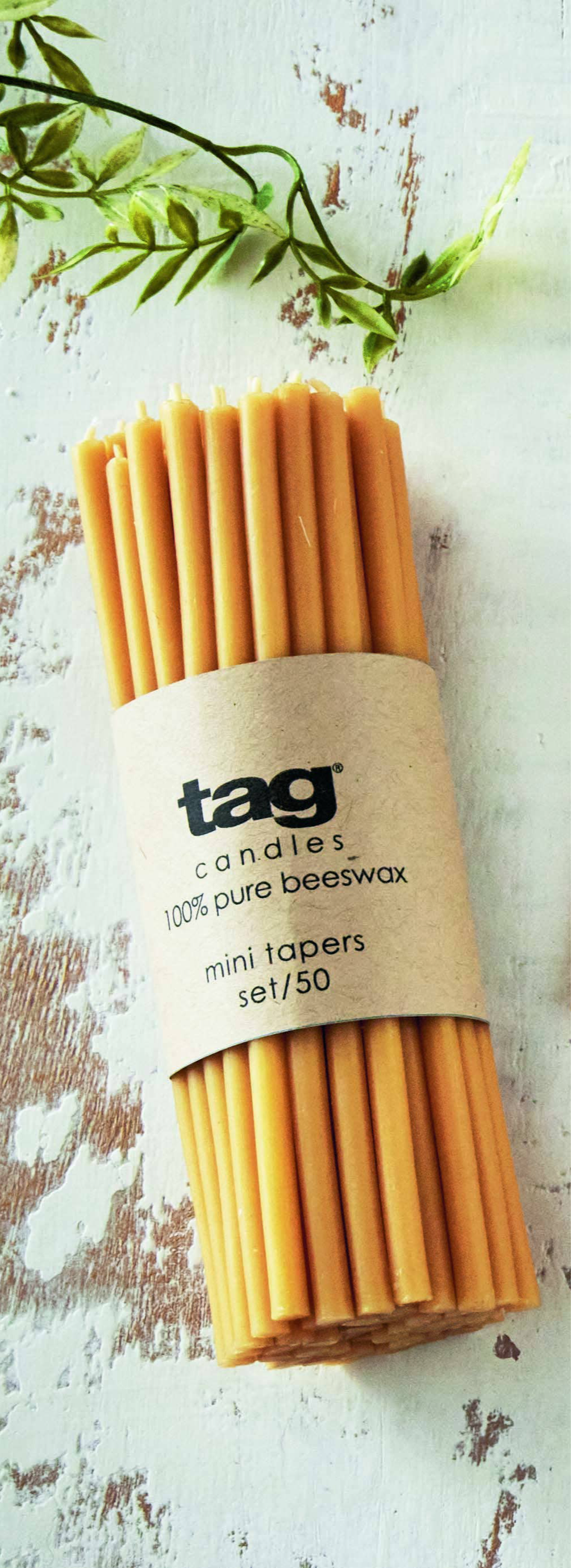 Beeswax Mini Taper Candle  Yellow / Beeswax
