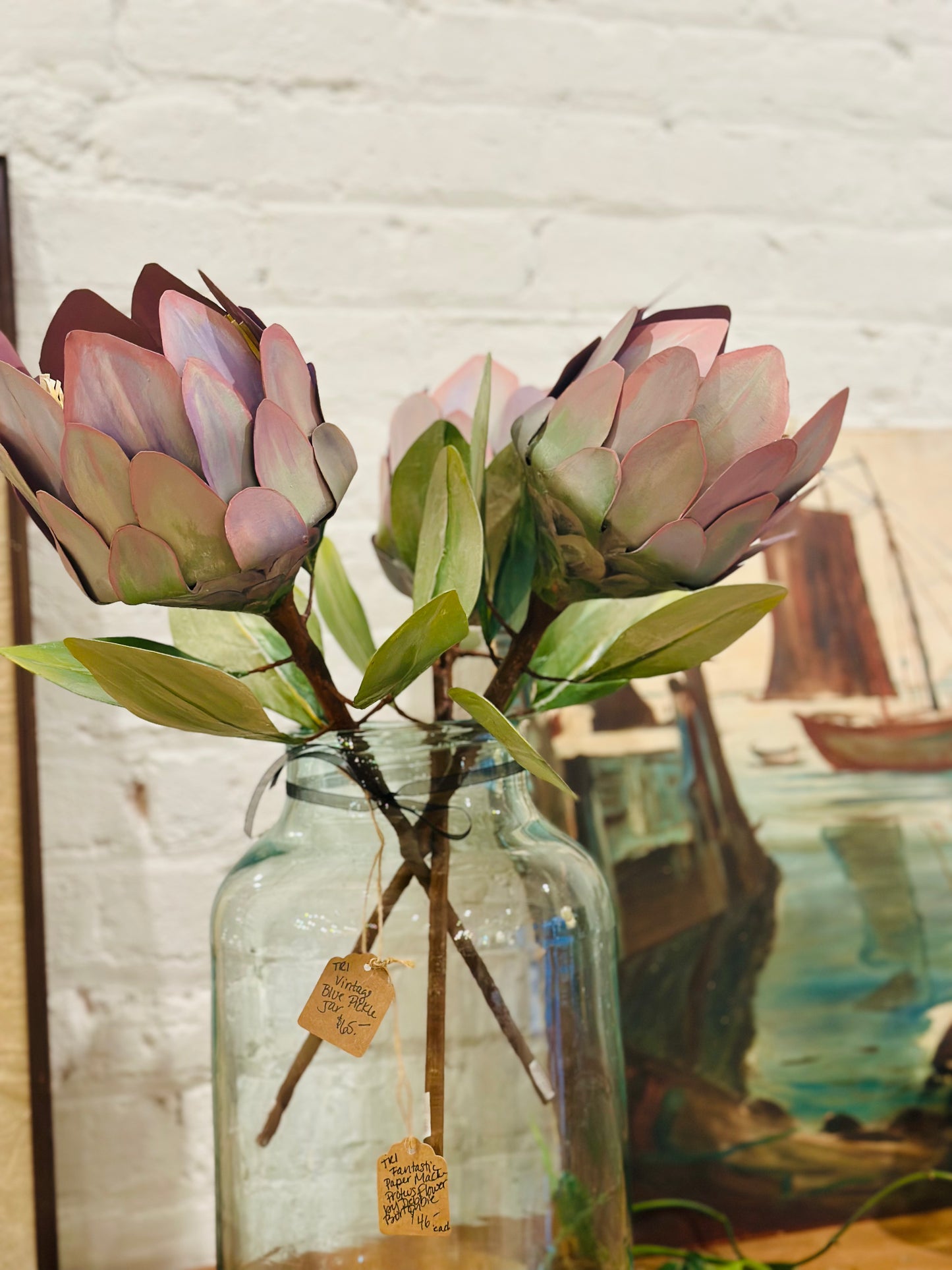 Debbie Burton Paper Mache Protea Flowers