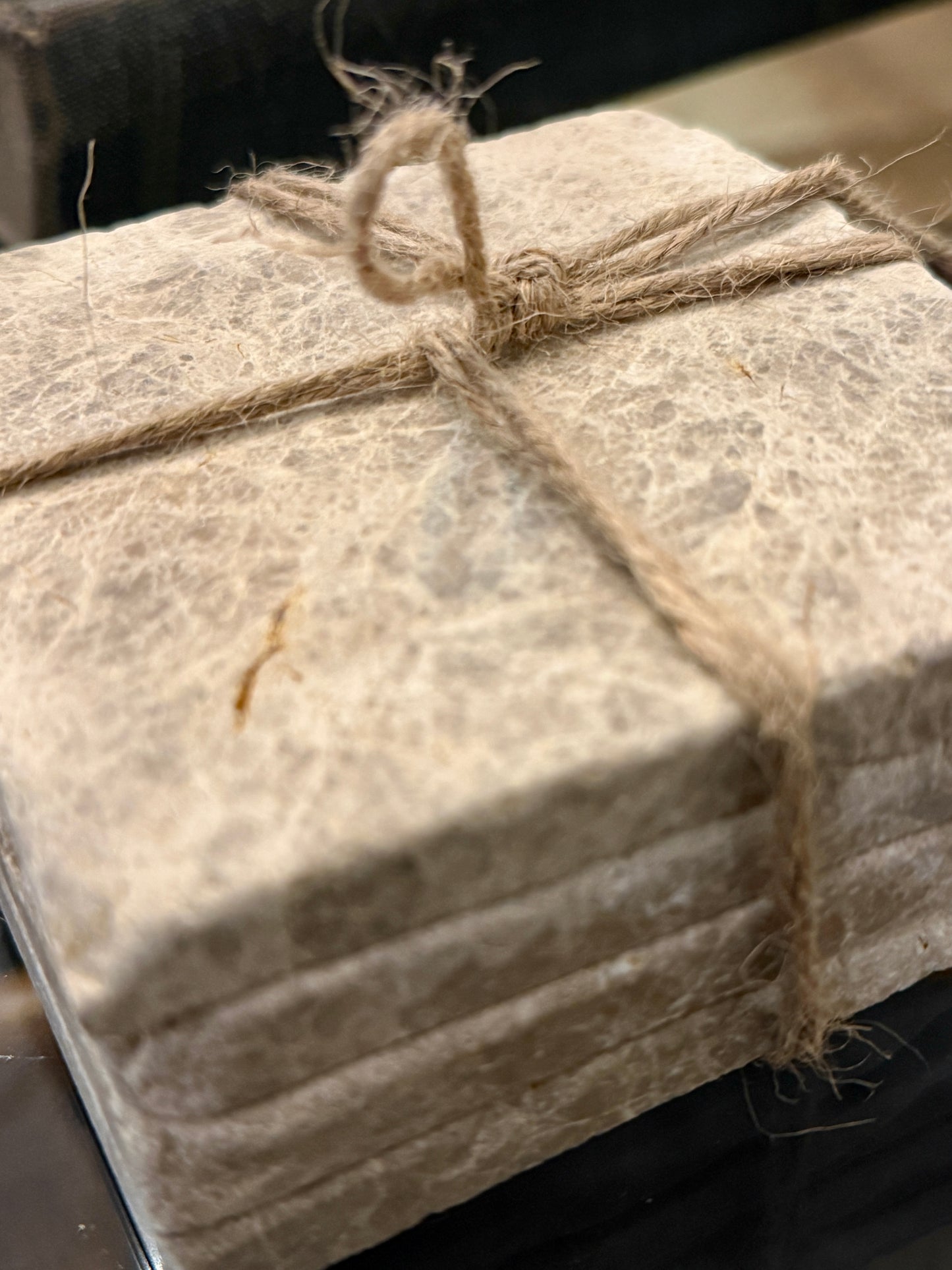 Natural Raw Edge Coaster Set