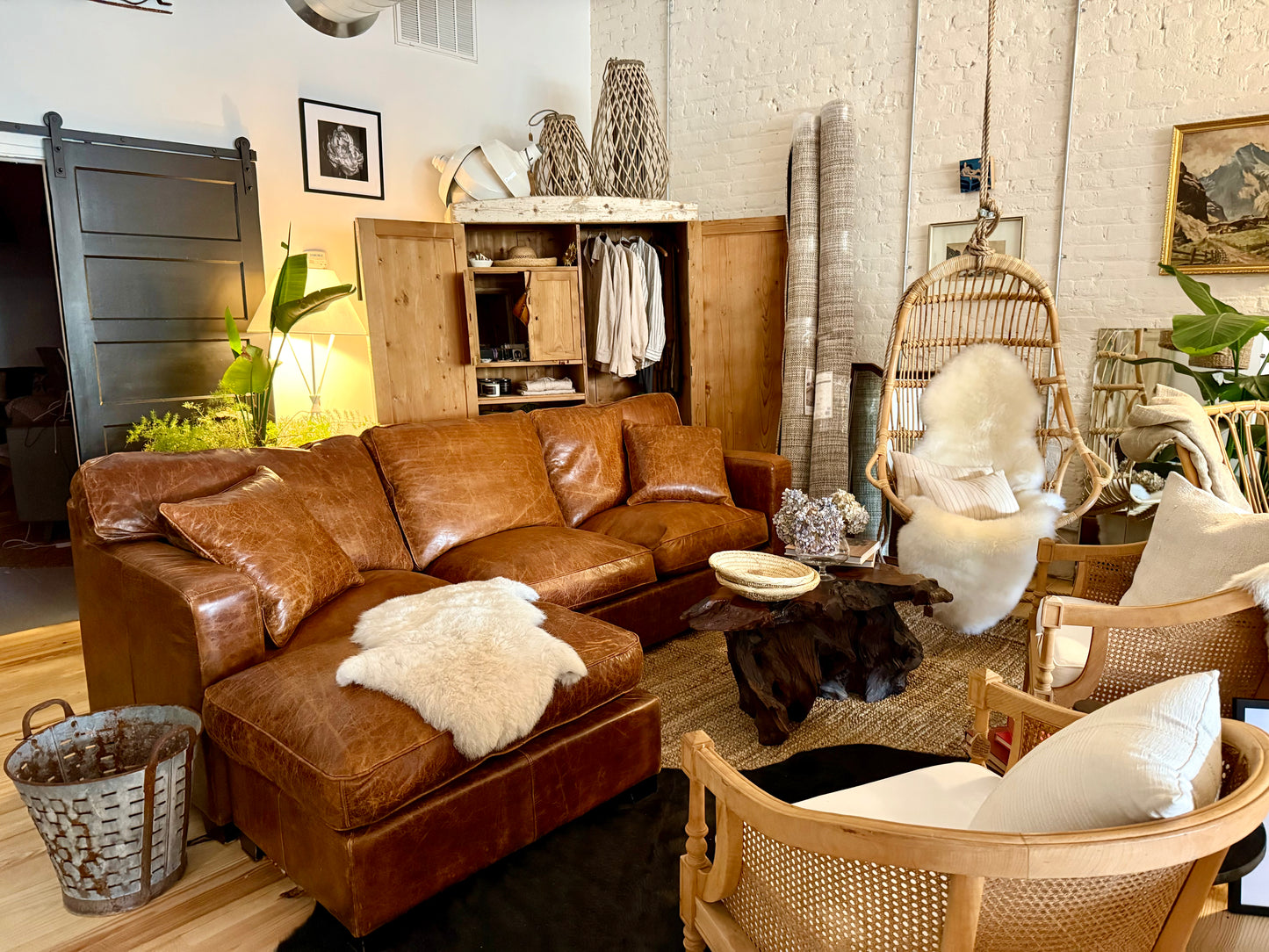 European Leather Sofa