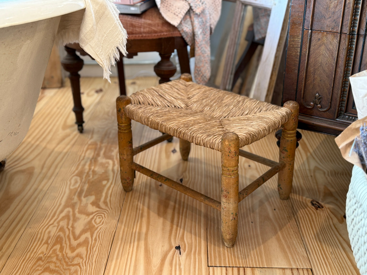 Vintage Rattan Stool