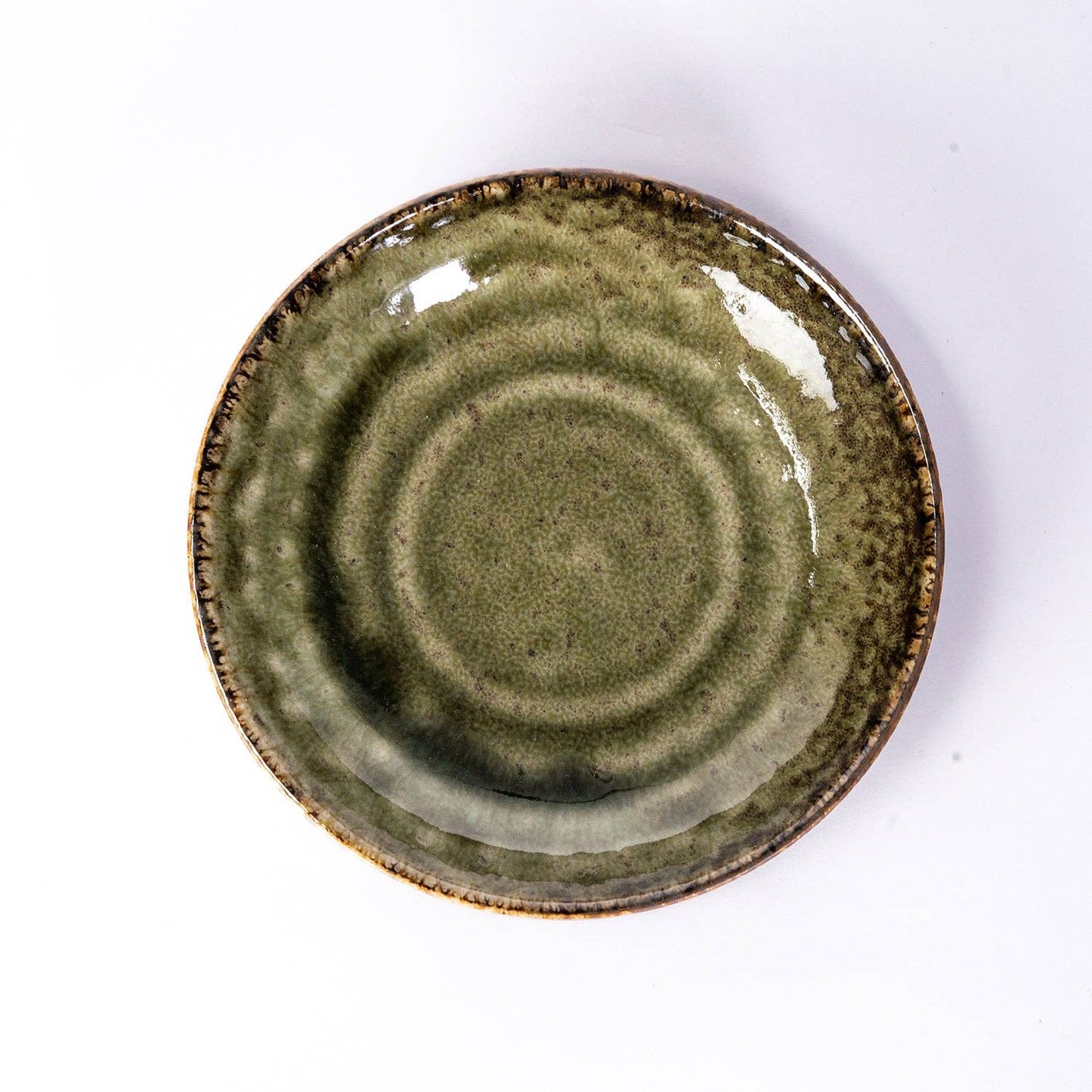 Porcelain Small Plate Green Oribe
