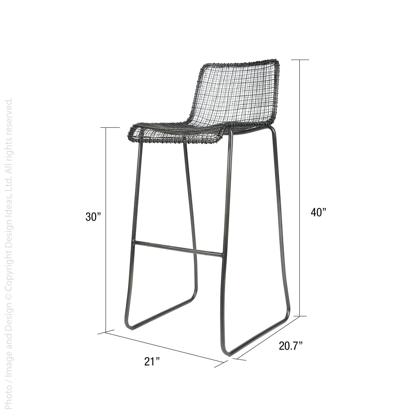 Natural Bar Stool (Black)