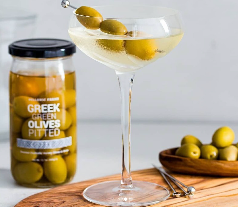 Pitted Greek Green Olives, Hellenic Farms 12.7 oz