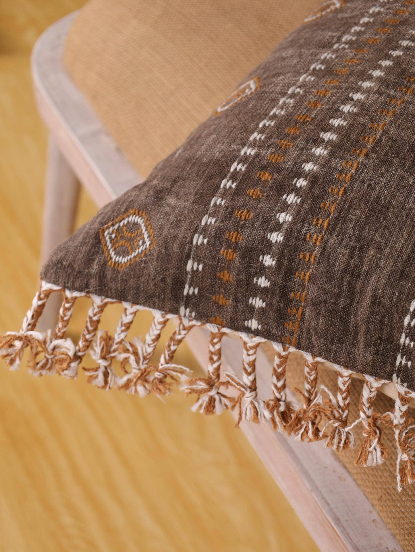 Brown Square Decorative Cactus Silk Pillow Cover for Home: Without Pillow Insert