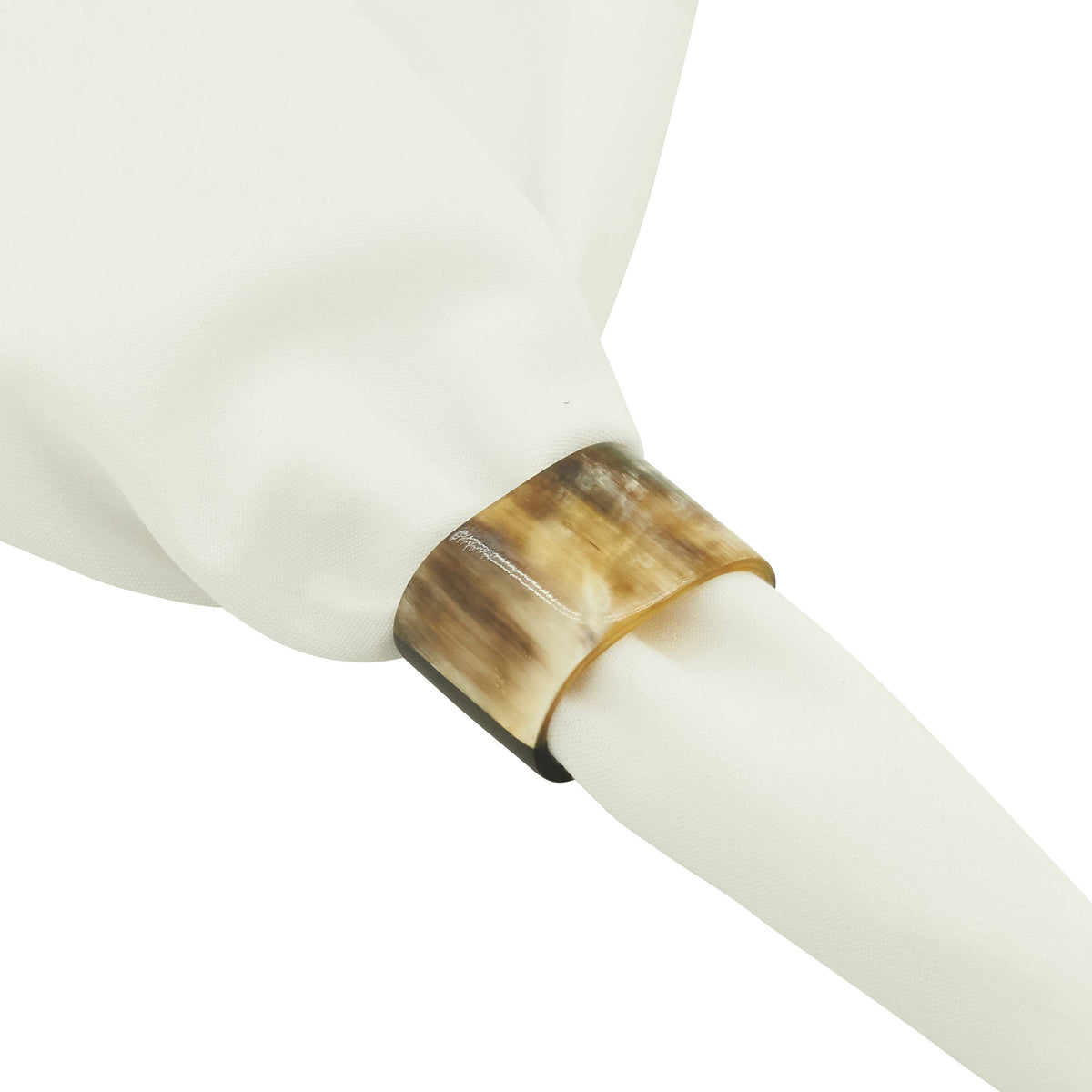 Oval Horn Napkin Ring - Set of 4: Brown
