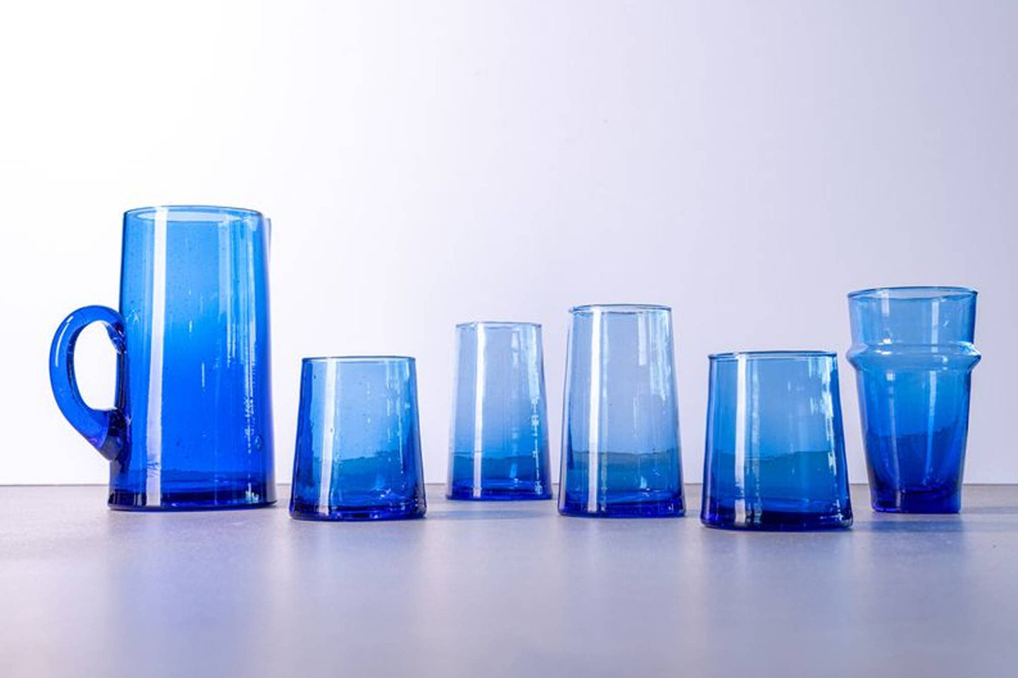 Large Blue Moroccan Cone Glassware