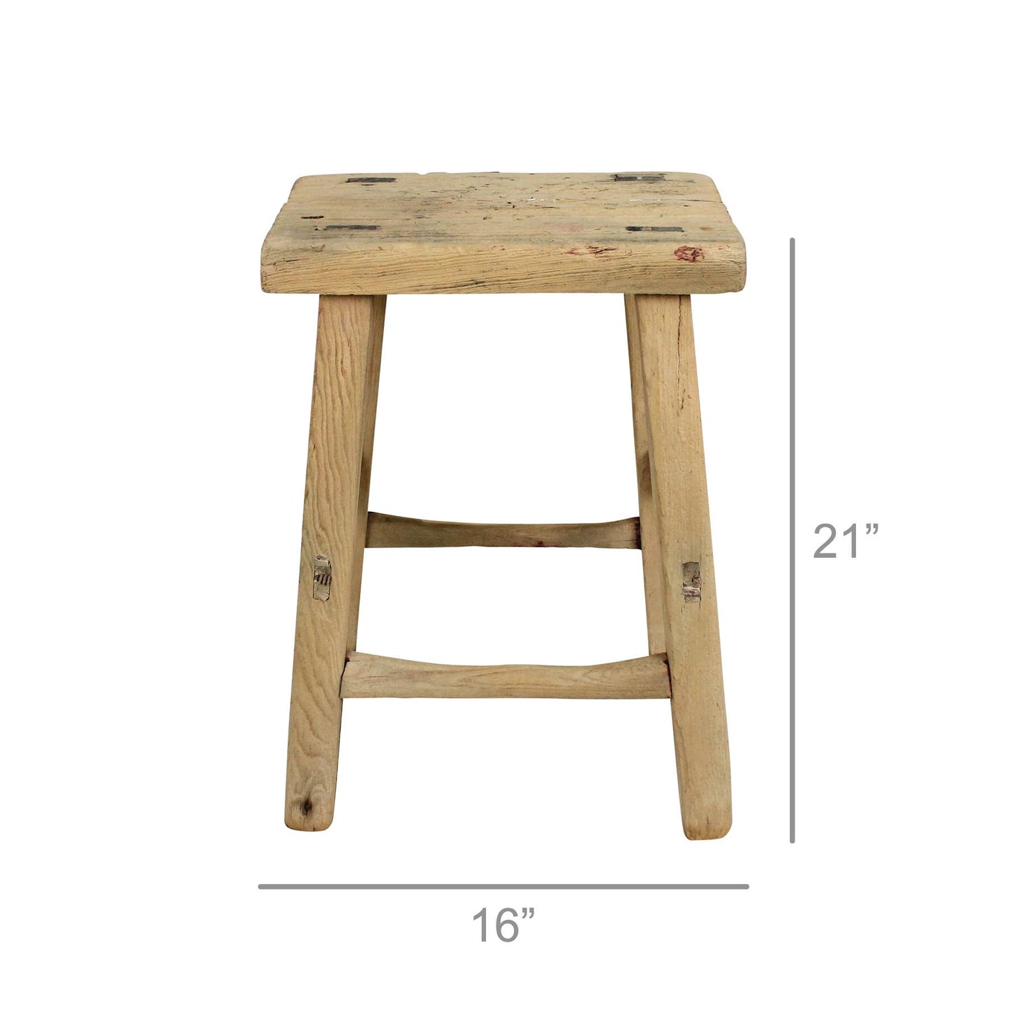 Elm wood Rectangle Stool