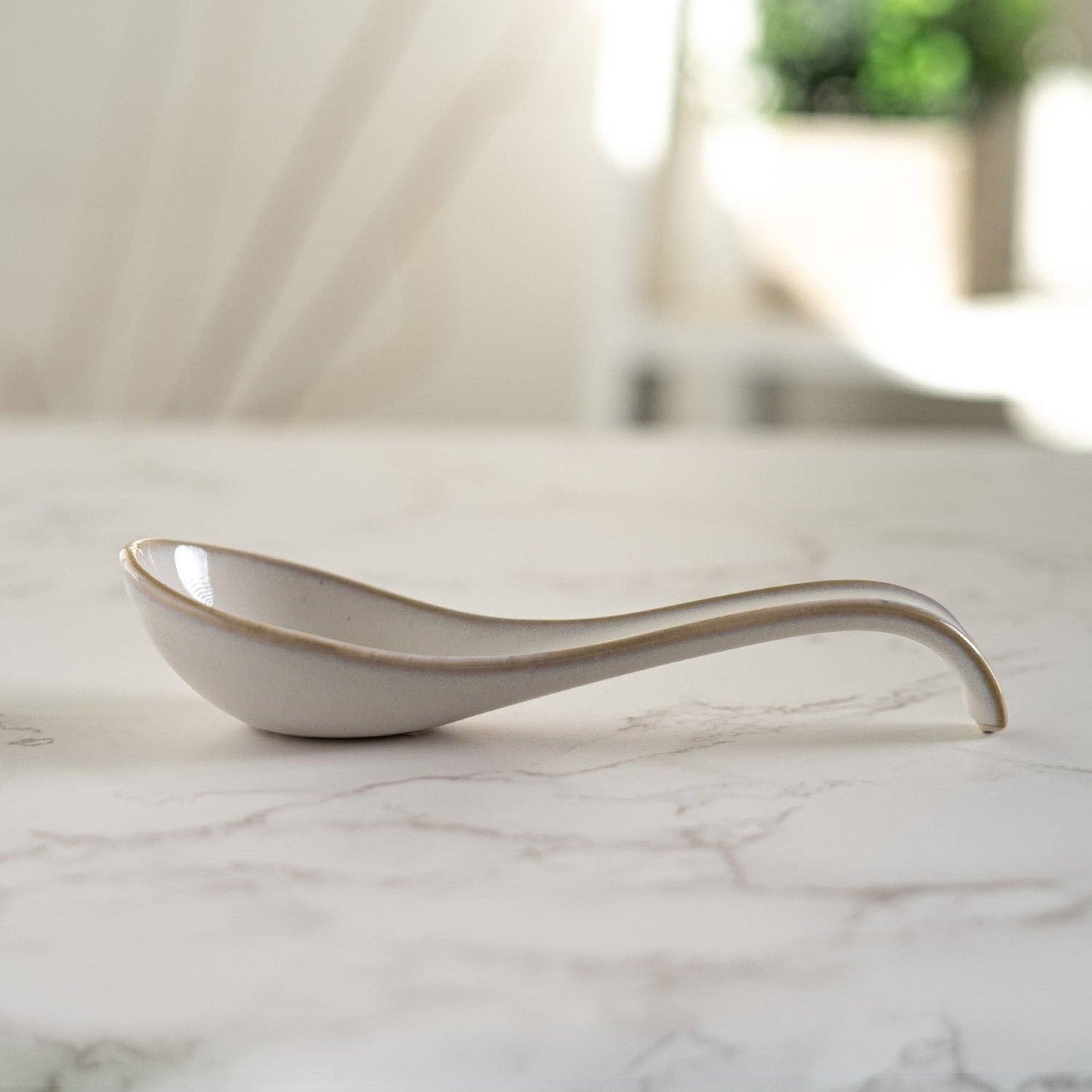 Porcelain Soup Spoon White
