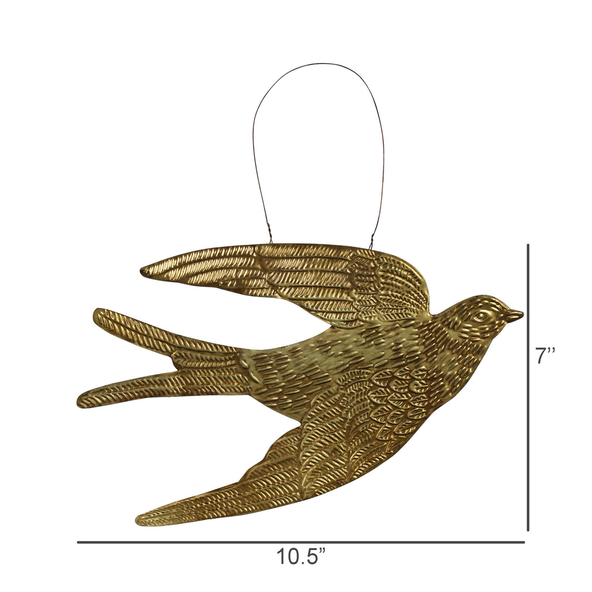 Bird Ornament, Antique Brass - Lrg