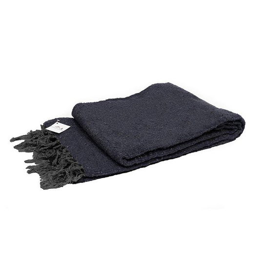 Solid Charcoal Mexican Blanket
