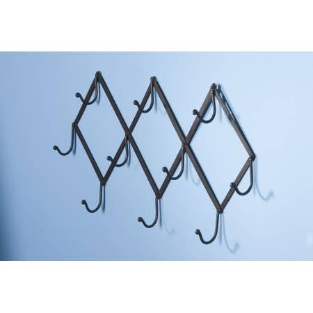 Foldable Wall Rack with 10 Swivel Hooks