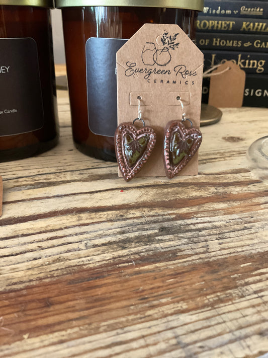 Heart shaped Handmade Clay earrings
