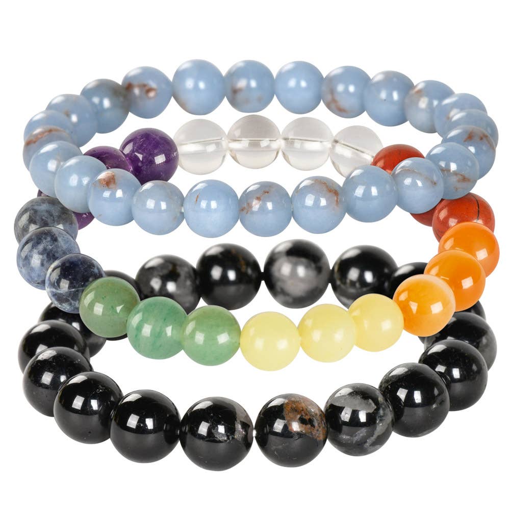 8 MM ENERGY BEAD BRACELETS: ZEBRA STONE
