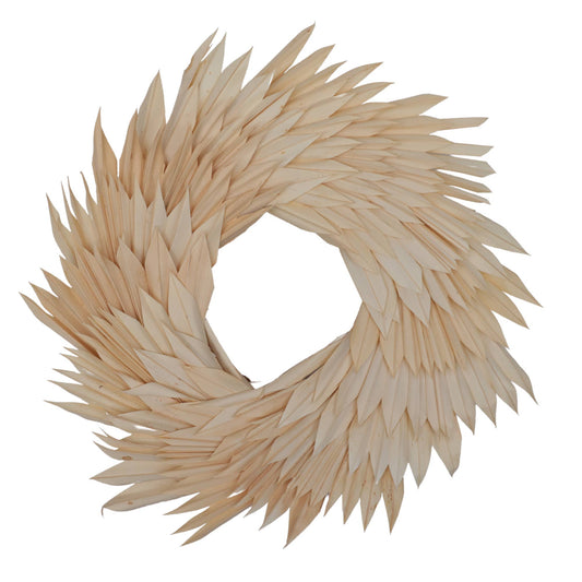 Natural Botanicals 17" Bleached Palm Sun Wreath