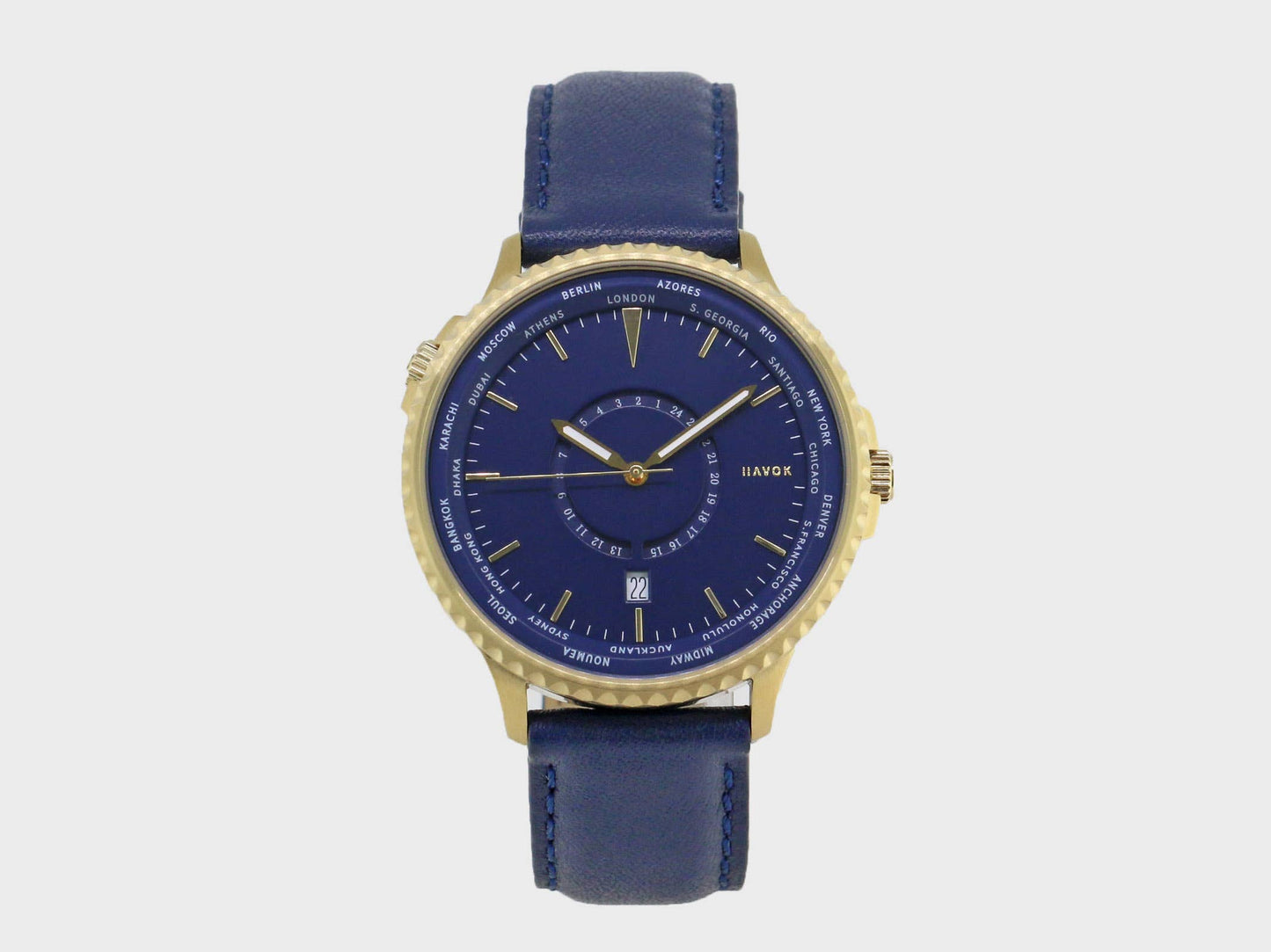 World Traveller | 24 Time Zones On a World Timer: Midnight Navy watch