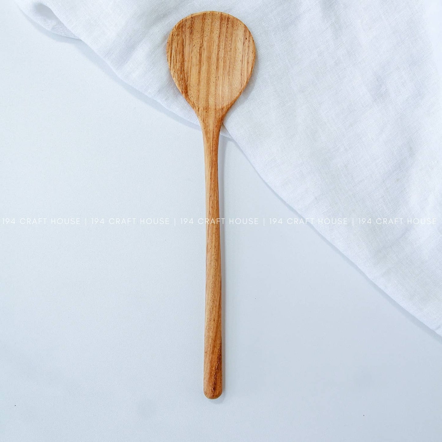 Hand Carved Wooden Salad Spoon 12" - Kitchen Serving Utensil