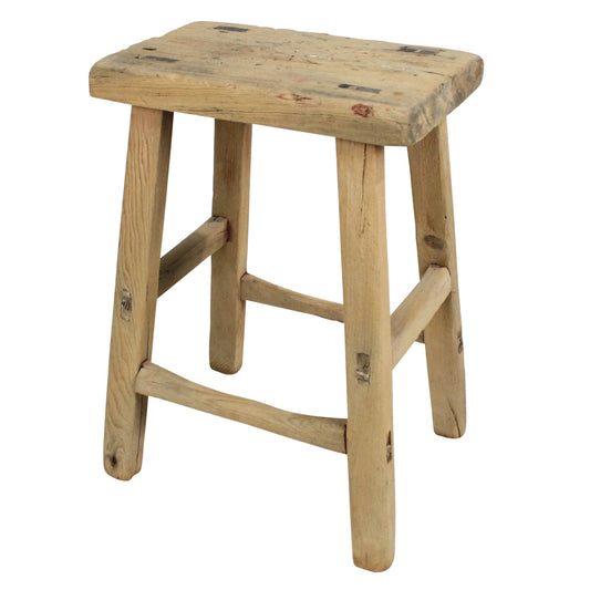 Elm wood Rectangle Stool