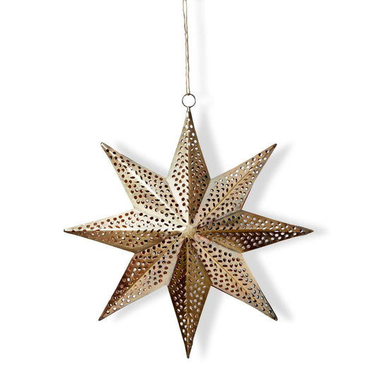 Christmas Star Hanging Decor in Antique Brass / 100% iron