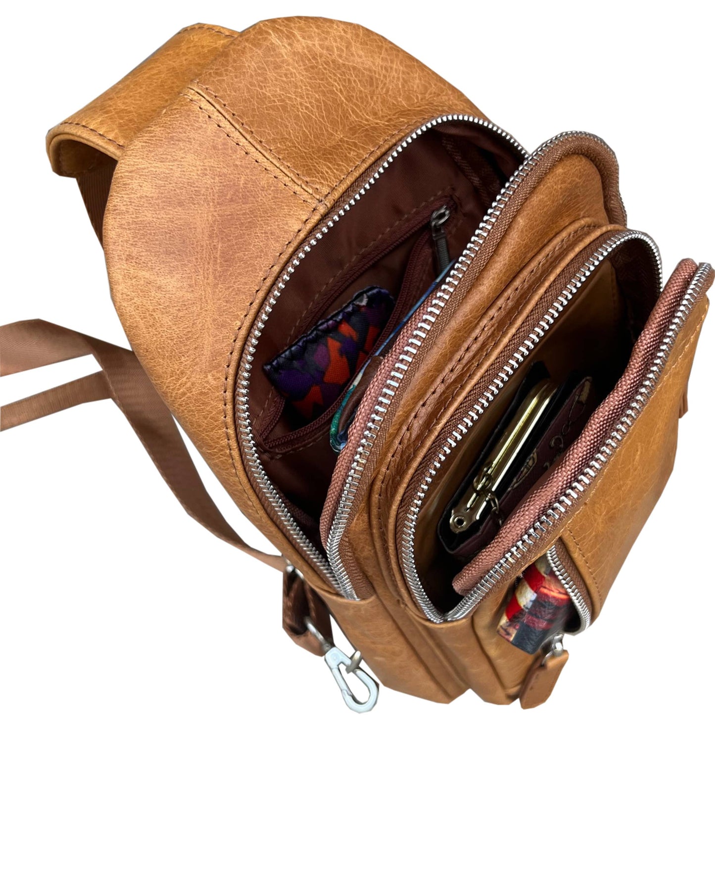 Cowhide leather Sling bag with adjustable shoulder strap