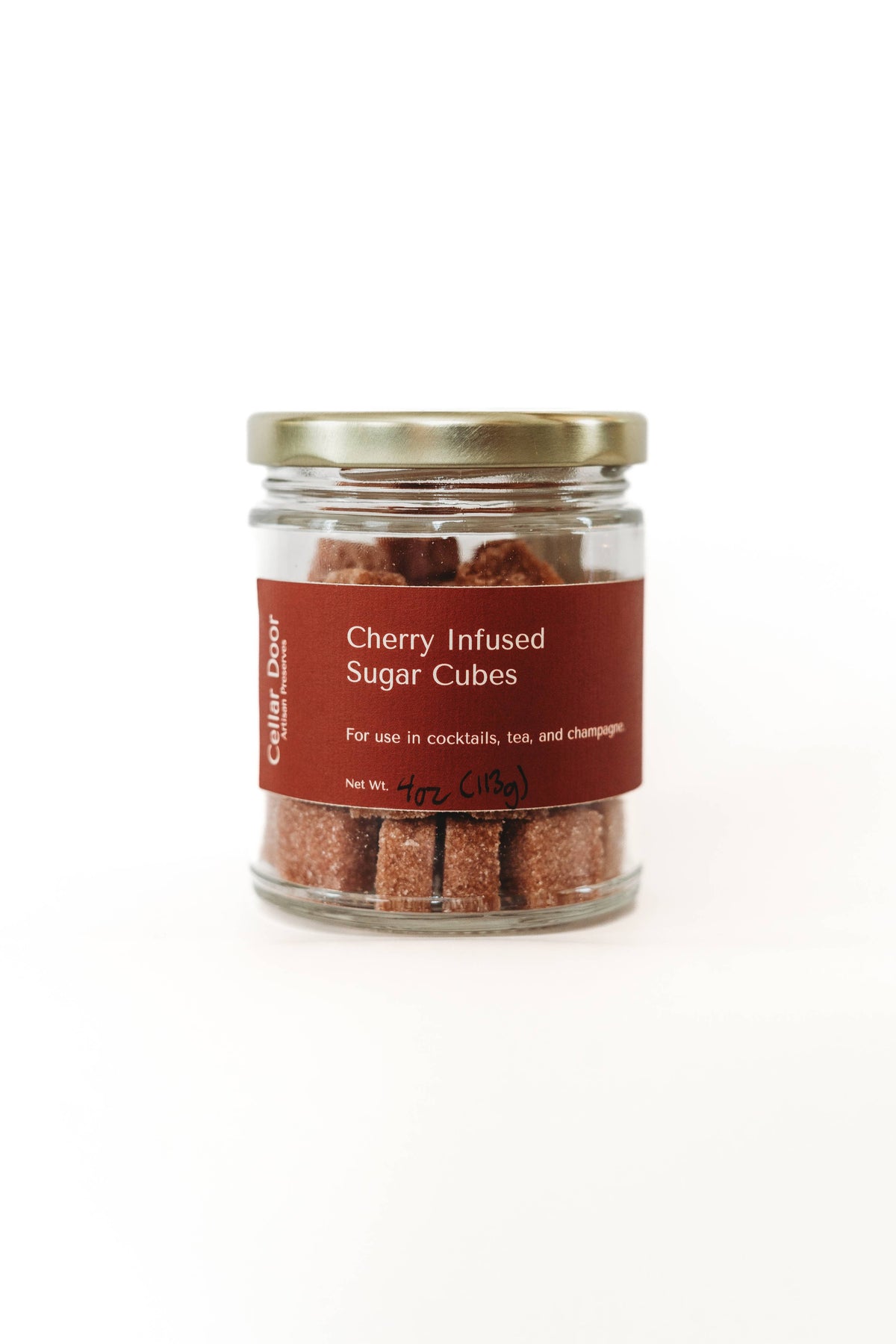 Cherry Infused Sugar Cubes -Jar 4oz