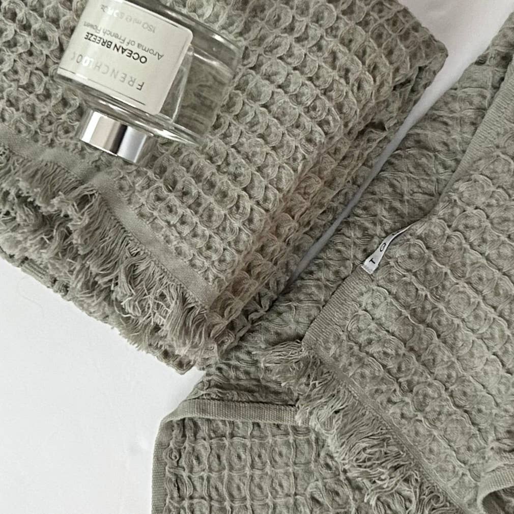 Waffle Soft 100% Cotton Small Turkish Towel - 5 Colors: Sand